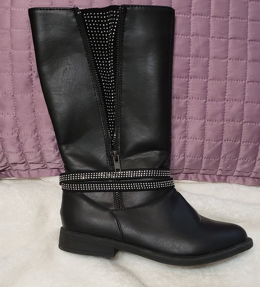 Rampage Girls Leona black rhinestone boots, 3M - Picture 3 of 8